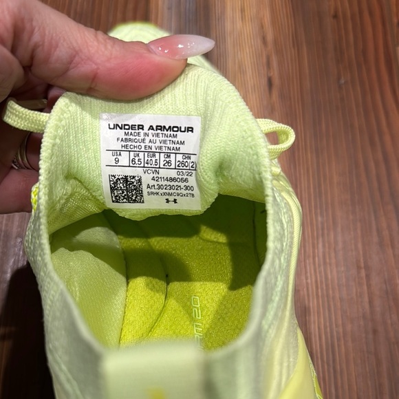 Under Armour Green Athletic Shoes with Knit Mesh Upper - Picture 6 of 6